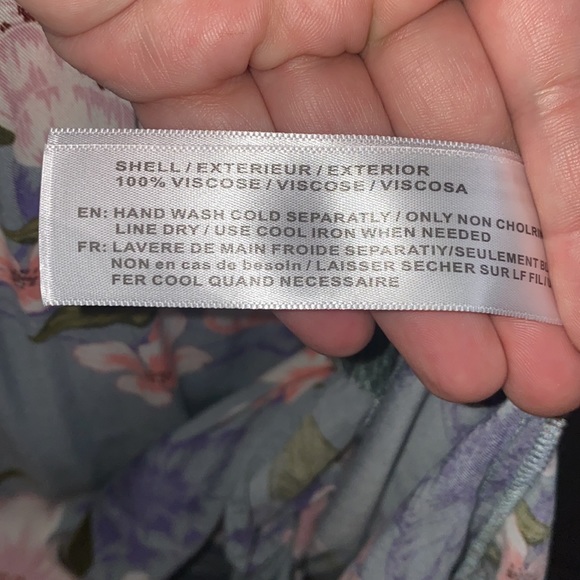 Band of Gypsies floral off shoulder tie waist high/low hem maxi dress M blue - Picture 8 of 8